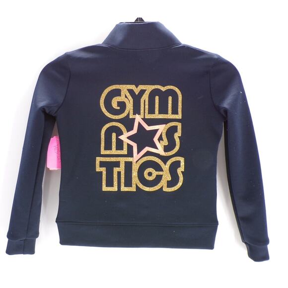 Jacket Stretch is Comfort Glitter Gymnastics Small Child Black - Picture 1 of 2